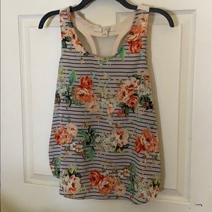 Floral print racer back tank top